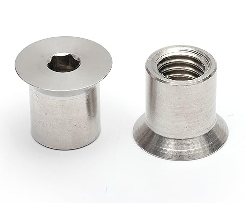 Edelstahl Hülsenmutter Innensechskant VA M 3 4 5 6 8 10 12 16 ISK Senkkopf metrisches Gewinde (1 5 10 25 Stück) (10, M 3 x 7 mm)
