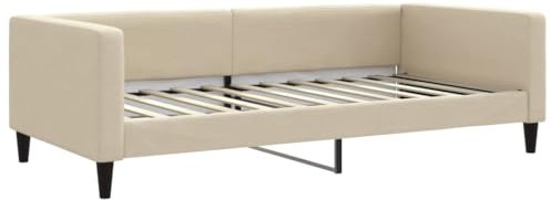 vidaXL Tagesbett, Gästebett 2-in-1, Sofabett Schlafsofa für Schlafzimmer Wohnzimmer, Bettsofa Sofa, Modernes Design, Creme 100x200cm Stoff