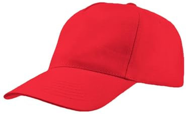 Mr. Gadgets Cappello Unisex con Visiera - Regolabile 100% Cotone - Padel Baseball Tennis Sport e Tempo Libero (Rosso)