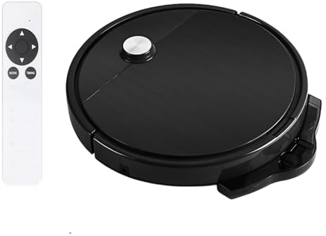 Robot Vacuum and Mop Combo, Remote Control Robot Sweeper Vacuum, Mopping Robot Vacuum with Water Tank and Dustbin, 3800 Pa Suction, Powerful Robotic Vacuum for Home Office Carpet Hard Floor (Black)