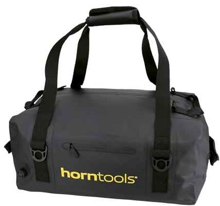 horntools Expedition Tasche - 40l - 100% Wasserdicht - Abnehmbare Tragegurte - Tragbar als Duffle Bag oder Rucksack - Reisetasche, Sporttasche, Motorradtasche - Schwarz