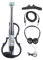Elektrische Violine in Voller Größe 4/4, Professionelle Leise Premium-Carbonfaser-ABS-Elektrische Violine, Elektrische Geige mit Pro-Tonabnehmer, Verschleißfeste Elektrische (Typ