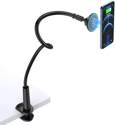 DiTouch Magnetischer Handy Ständer für Bett, Mag Safe Handyhalter Tisch Faltbarer iPhone Ständer mit Metallringe kompatibel mit i-Phone 16 15 14 13 12 Pro Max und Magsafe Hülle, Galaxy S23 Ultra S23+