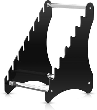 Biobasedon Messer-Präsentationsständer, Messerhalter für 8 Messer, Messer-Vitrine für feste Klinge, Klappmesser, Dolch (8-lagiger Ständer)