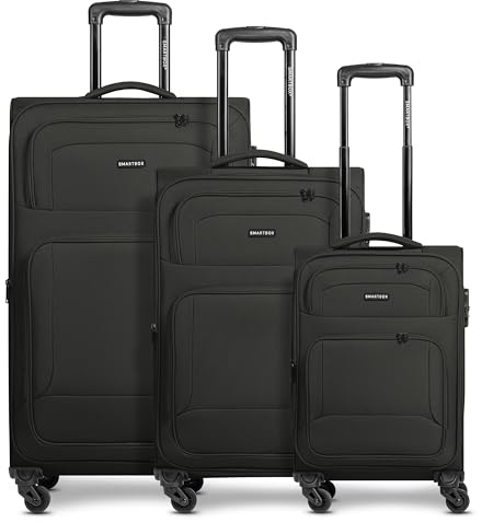 SMARTBOX Weichgepäck Koffer-Set 3-teilig für Damen & Herren | leichte & stabile Reise-Trolleys, hochwertiges Softcase, 4 Rollen & Zahlenschloss |erweiterbar mit Dehnfalten (Edition 04)