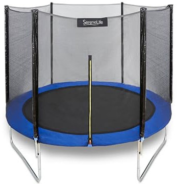 SereneLife trampolin Exterior, Cama Elastica, con Red de Seguridad, Estable, Revestimiento antioxidante