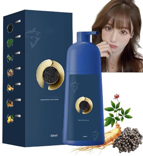 Qiweitang Hair Dye, Caviar Hair Colour Cream, Zhihuashi Caviar Protein Hair Dye, Bubble Plant Hair Dye, Protein Color Protecting Hair Dyeing Cream, Covers Gray Hair, Natural Fruit Dye (Tea Brown)