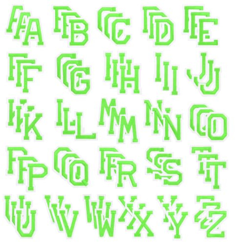 PATIKIL Iron on Letter Patches, 78Pcs Embroidered Letters A-Z Sew on Iron on Patches for Clothes Backpacks Hats DIY Accessories, Green 2inch Height