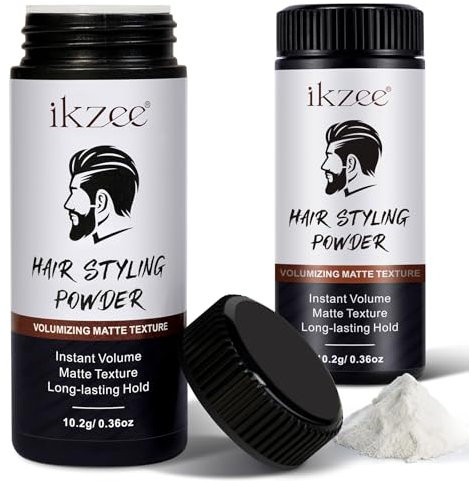 2 Pcs Haarpuder für Herren und Frauen, Volumenpuder, langanhaltender Halt, fettfrei, mattes Finish für alle Haartypen, 10 g