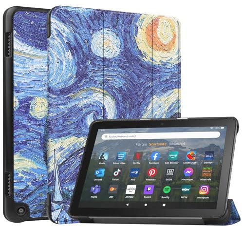 EspZanthic Funda para Fire HD 8/8 Plus Tablet 8(12ª/10ª Generación, 2024/2022/2020) Ultra Slim Función de Soporte Plegable Cover Case con Auto Activación/Reposo
