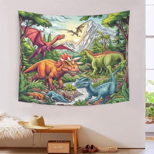 HLXZMCVBT 3D Druck Dinosaurier Wandteppiche Poster Ornament Wandbehang Wandteppich Wanddeko Wandbehang Für Schlafzimmer, Wohnzimmer, Wohnheim Tapisseries 130cmx150cm