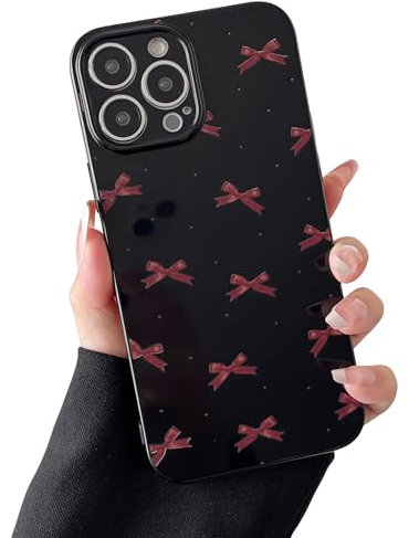 ZTOFERA Case for iPhone 14 Pro Max, Cute Cool Ribbon Bowknot Pattern Soft Silicone Case, Slim Lightweight Shockproof Protective Bumper Cover for iPhone 14 Pro Max 6.7 - Black
