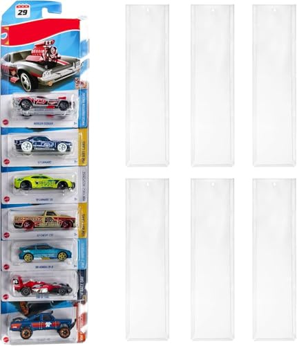 6 Pcs Model Car Display Case 4.4 Wx16.7 H, Diecast Blister Packed Toy Car Organizer Holds up to 60 Cars Wall Mount Toy Car Storage Display Case for Packaged Cars Compatible with Hot Wheels