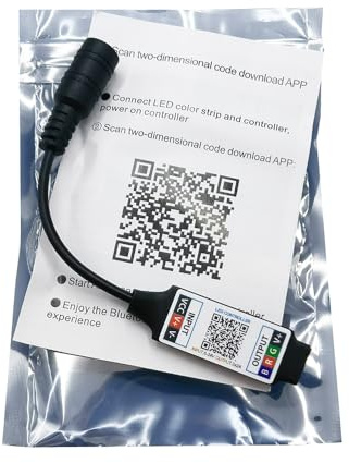Mini RGB Bluetooth Controller DC 5V 12V 24V Musik BT Smart APP Controller Lichtstreifen Steuerung für RGB LED Streifen (schwarz)