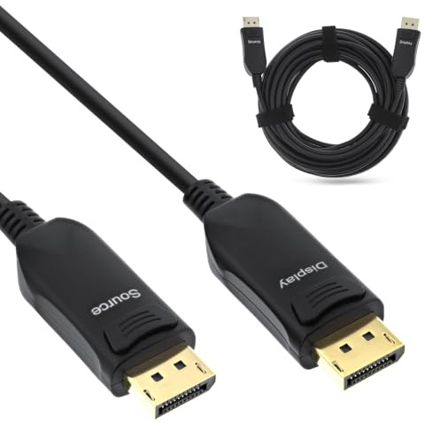 InLine DisplayPort 2.1 AOC Cable, Active, UHBR 13.5, 10K/8K/4K, Lossless Transmission, with Metal Connectors, 25 m, Black, 17225A