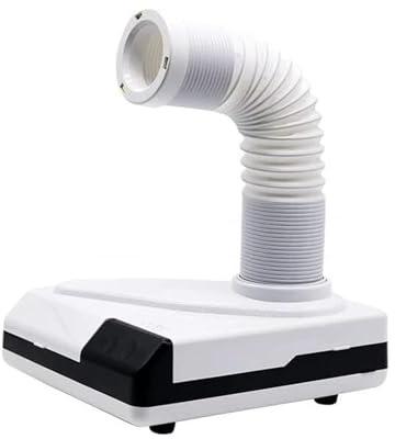 SenhE Nagelstaubsammler 60W mit LED-Licht & Flexibel Biegbarem Schlauch, 3 LED Starke Tragbare Staubsauger, Geräuscharm für Maniküre & Zahnmodellverarbeitung