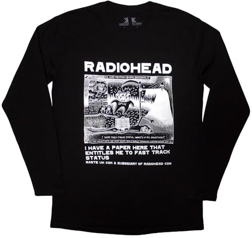 Radiohead Ice Caps Band Logo Long Sleeve T Shirt XL Black