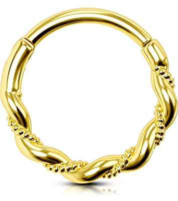 OUFER Body Piercing Helix Tragus Daith Hoop Earring Ring 16G 316L Stainless Steel Rook Septum Piercing Jewellery Cartilage Earring Hoop Ring