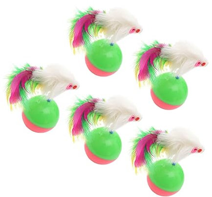 CIYODO 5pcs Cat Plush Rat Mice Tumbler Toy Interactive Toy Soft for Home Store