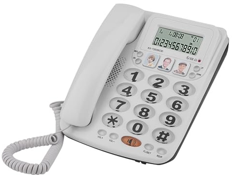 Cryfokt Schnurgebundenes Heim-/Bürotelefon mit Kurzwahl und Klarem Ton, Schnurgebundenes Telefon mit 2 Leitungen und Anzeige Eingehender Anrufe