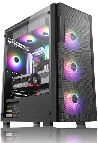 TitanFusion PC Gaming Core i5-14400F, GeForce RTX 5060, scheda madre B760, 16GB RAM DDR5 6000MHz, SSD NVMe 1TB, alimentatore 650W, 5 ventole RGB, WIFI, PC potente per gaming e creazione