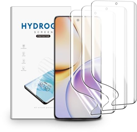 nvskvd 3 Piezas Película de Hidrogel para Realme 14 Pro 5G | Protectores de Pantalla TPU de alta definición, Lámina Flexible de Resistente a arañazos, Tacto de alta sensibilidad