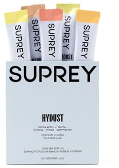 HYDUST by SUPREY - Electrolitos en Polvo para Hidratación | 0 Azúcar Añadido | Con Sodio, Potasio y Magnesio | Caja de 20 Sobres | 120g, Mix