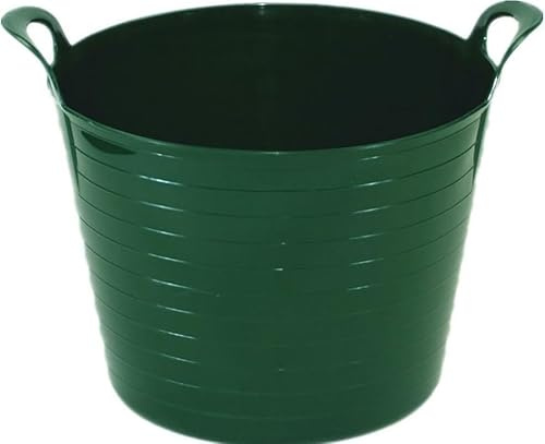 Flexi Tub – Heavy Duty Flexible Bucket, Rubber Bucket & Garden Trug for Gardening, Cleaning, Storage | Multi-Purpose Flexi Tubs Garden Bucket (Dark Green, 42 Ltr)