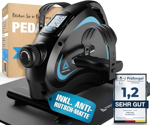 Pedaltrainer Senioren, Beintrainer im Sitzen mit 2in1 Pedalen, Mini Bike | Gelenkschonendes Tretgefühl, stufenlos verstellbar, inkl. Anti-Rutsch-Matte, 2in1 für Arme und Beine