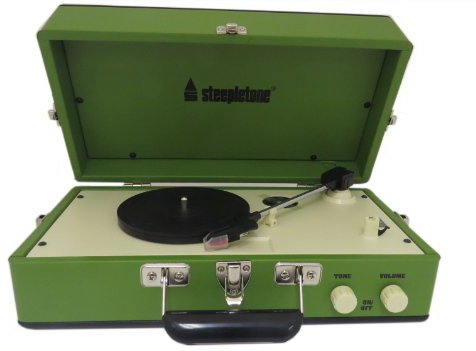 Steepletone SRP025 2 Speed Record Player with Detachable Speaker - Green