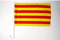 AZ FLAG - Drapeau Catalogne Pour Décoration Voiture Avec Attaches En PVC Et Système d'Accroche - Car Flag Catalan - 100% Polyester - 50g - 45x30 cm