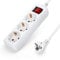 Aigostar Steckdosenleiste 3-fach mit Schalter Tischsteckdose Kindersicherung 3g1.0m㎡ 1,5 m Kabel, Weiß