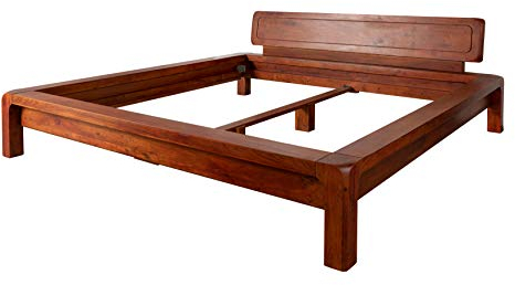 Massivmoebel24.de Bett Akazie 140x200x80 Honig lackiert Bueno #023