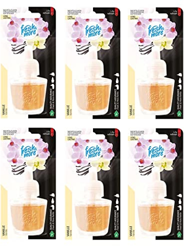 Fresh & More Nachfüllflakons für Duftstecker (6er Pack) Vanille, 19ml