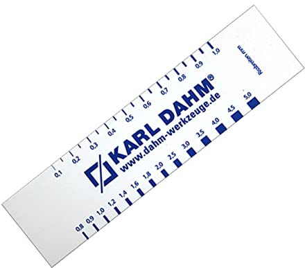 Karl Dahm Schablone für Fugen- und Rissbreiten I Exakte und Übersichtliche Mess-Skala zum Messen von Rissen und Fugen I Risslineal auch von Gutachtern eingesetzt I Sachverständiger Zubehör – 11550