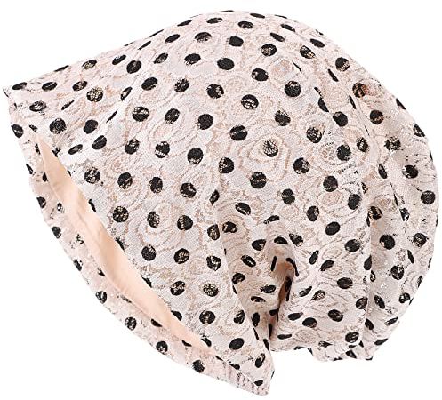 PRETYZOOM Damen Chemo-Hut Krebspatienten Schlafen Nachtmütze Baumwolle Haar Turbane Mütze Nacht Kopfbedeckung Haarausfall Hut für Frauen (Beige)