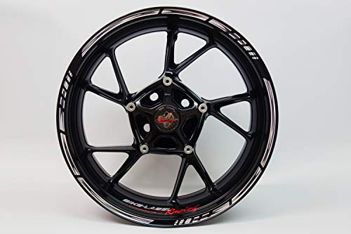 BIKE-label Felgenrand Aufkleber weiß schwarz 17 Zoll Felgen kompatibel für Honda 710000VA