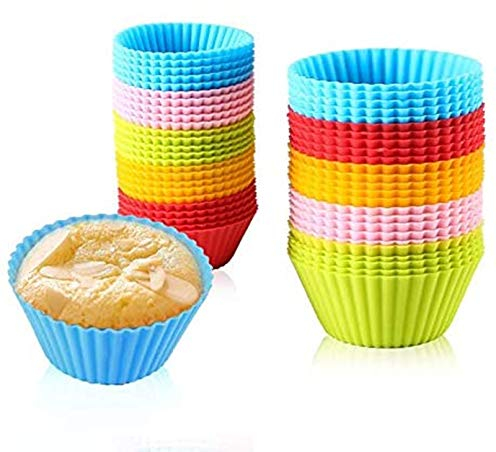 erbai - Stampi per muffin, in silicone, per cupcake, per fai da te, accessori da cucina, muffin, muffin, brownies, colore casuale (Confezione da 15)