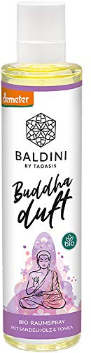 Baldini Raumspray Buddhaduft – naturreines ätherisches Bio‑Duftöl (Benzoe, Sandelholz & Tonka) – Raumduft für Ruhe, Gelassenheit & Harmonie – Demeter, vegan – 50 ml