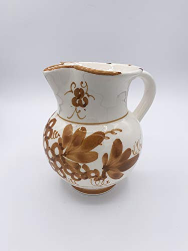 Brocca Media in ceramica dipinta a mano con disegni romagnoli Ruggine Made in italy