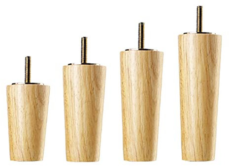 Lot de 4 pieds de meuble de rechange en bois massif - Pour lit de 60 cm