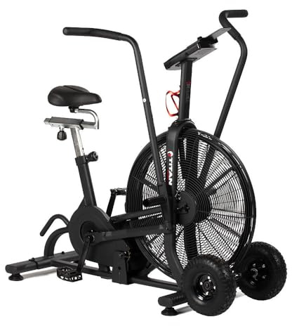 Titan Fitness Fan Bike, Air Resistance Exercise & Cardio Bike, LCD Screen