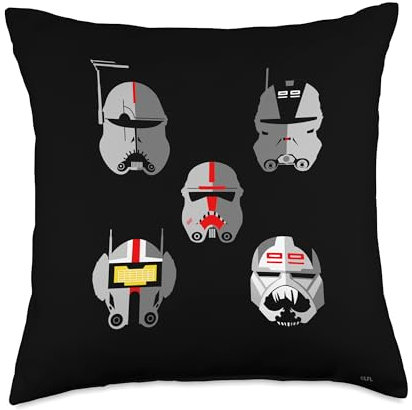 Star Wars Bad Batch Hunter Tech Wrecker Echo Crosshair Throw Pillow, 18x18, Multicolor