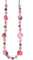 Bulinlin Damen Lange Perlenkette Statement Boho Silber Metallkette Hochzeitstag Modeschmuck Geschenke Pullover Halskette für Frauen（35-Pink）