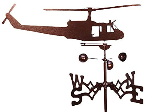 XBSXP Metall Wetterfahne für Gartendekoration Wetter Windfahne Fahrtrichtungsanzeiger mit Tierskulpturen Geschenk für Zuhause, 35 * 50cm, Hubschrauber