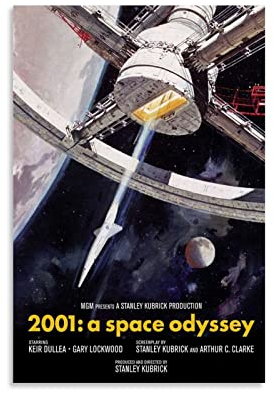 CUQ Klassisches Filmposter 2001 A Space Odyssey Poster Prints auf Leinwand Home Wall Decor Bild Print Modern Family Bedroom Decor Poster 40 x 60 cm, Ohne Rahmen