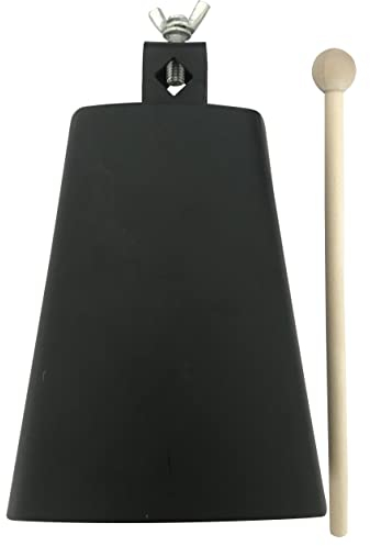 GOGHOST Kuhglocke aus Stahl mit Stab, Geräuschmacher, Hand aus Metall, für Schlagzeug-Set (15,2 cm)