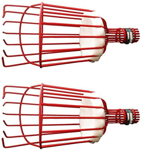 2 Pezzi Raccoglitore di Frutta Testa di plastica Strumento per afferrare L'Albero da frutto per la Raccolta della Raccolta Mela Mango Pera Pesca Kiwi Limone Ciliegia (Rosso, palo Non Incluso)