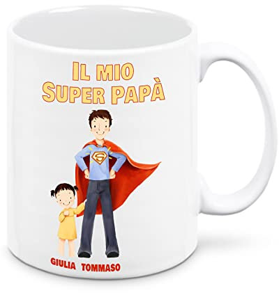 Tasse en céramique personnalisée Super papa - papa (petite)