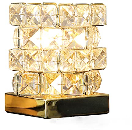 Mengjay Kristall Tischlampe, Dekorative Nachttischlampe, Nordic 220V E27 Sockel Dekorative Nachtlampe, Moderne Kreative Schreibtischlampe, Tischleuchten für Wohnzimmer, Schlafzimmer, Esszimmer (A)